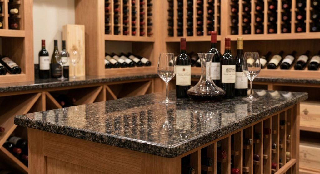 Granite countertops for wine cellars