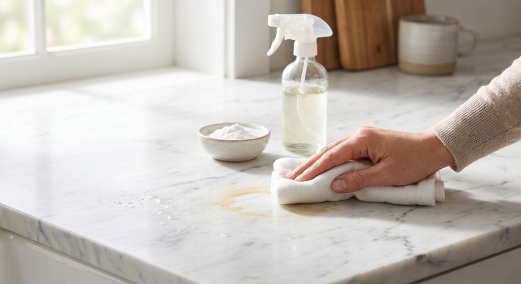 How to remove stains from marble countertops