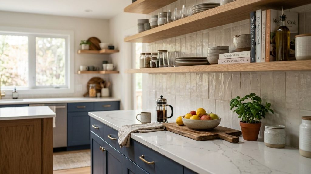 Best countertop material for open shelving kitchens