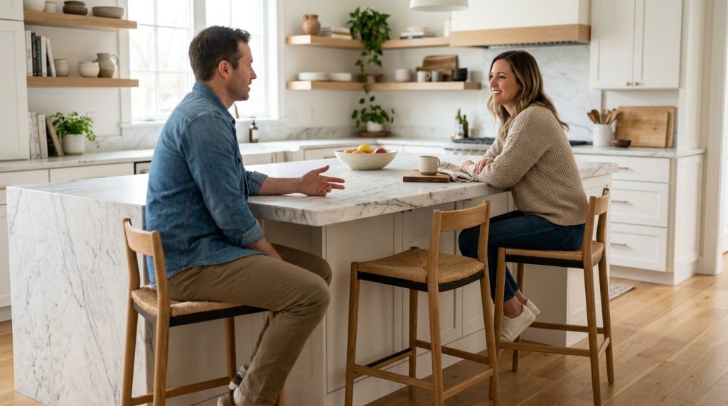 How to choose an overhang for island seating