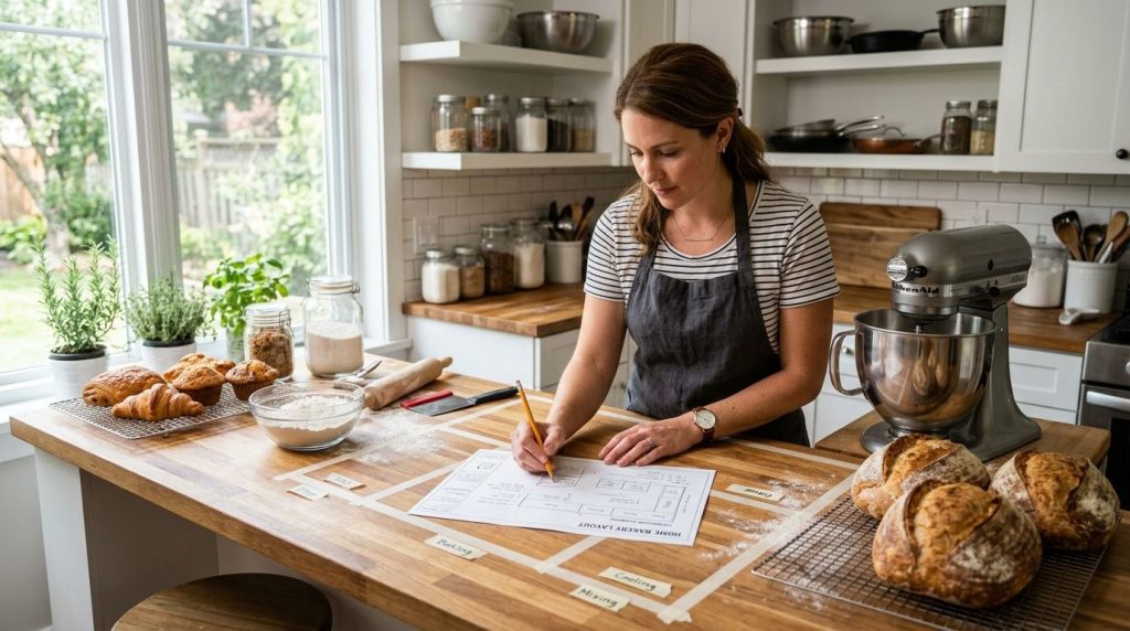 How to plan a countertop layout for a home bakery