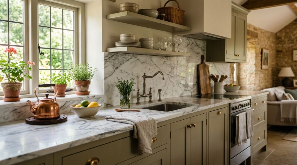 Marble countertops for guest house kitchens