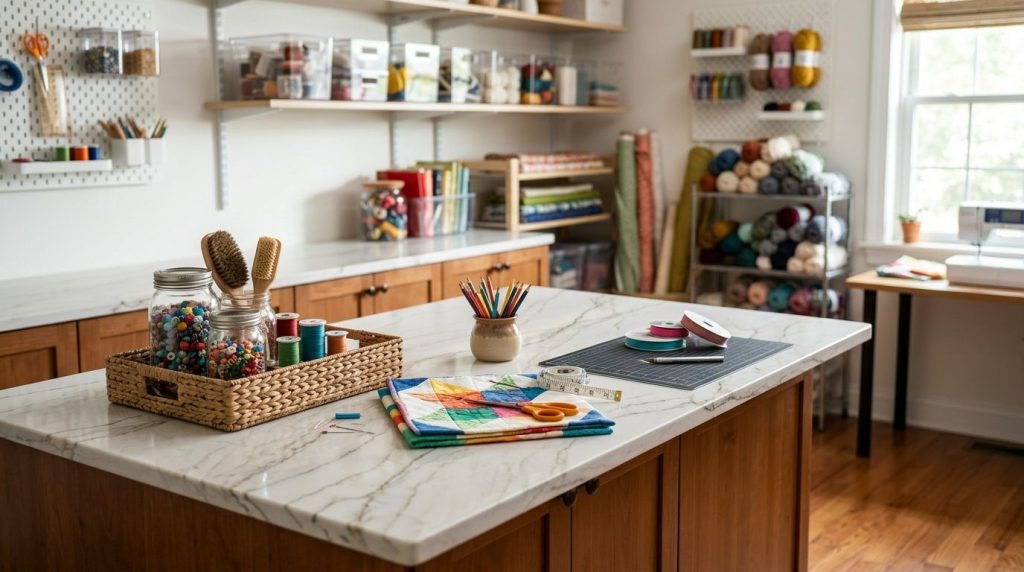Quartzite countertops for craft rooms